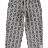 Piupiuchick | mom fit trousers, grey w/ black flowers
