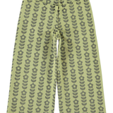 Piupiuchick | flare trousers, green w/ black flowers