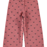 Piupiuchick | flare trousers / pink w/ black hearts