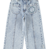 Piupiuchick | flare trousers,  fadded light blue denim