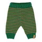 Piupiuchick | knitted baby leggings,  green & brown stripes