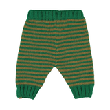 Piupiuchick | knitted baby leggings,  green & brown stripes