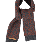 Piupiuchick | Knitted scarf, dark grey w/ animal print