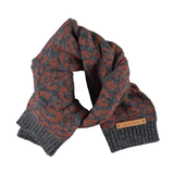 Piupiuchick | Knitted scarf, dark grey w/ animal print