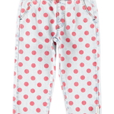 Piupiuchick | trousers, light blue denim w/ red dots
