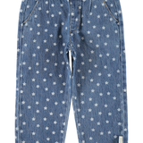 Piupiuchick | trousers, washed navy denim w/ stars