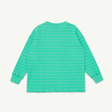 Waffle Tee - Biscay Green Stripe Waffle