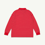 Polo Top - Red and White Stripe Piquet