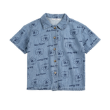 Pickle The Dog all over denim shirt