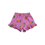 Tangerine all over ruffled shorts