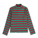 Multicolor Stripes turtle neck T-shirt