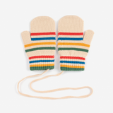 Tic Tac Toe knitted striped mittens