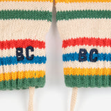 Tic Tac Toe knitted striped mittens