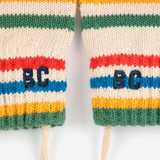 Tic Tac Toe knitted striped mittens