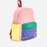 Tic Tac Toe color block corduroy school bag