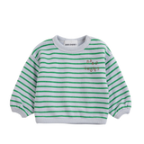 Bobo Choses | Bobo Choses stripes green heather sweatshirt