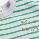 Bobo Choses | Bobo Choses stripes green heather sweatshirt