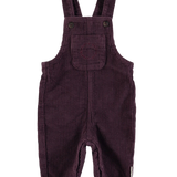 Baby dungarees | Aubergine corduroy
