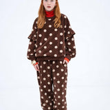 Repose Amsterdam | ruffle sweater chocolate polka dot