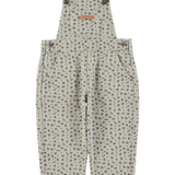 Dungarees | Light grey w/ black flowers