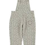 Dungarees | Light grey w/ black flowers