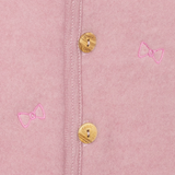 Hooded wolfleece jacket with embroidery - Rosewood melange