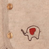 Hooded wolfleece jacket with embroidery - Sand melange