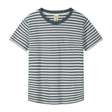 Oversized Tee GOTS - Blue Gray/ Cream