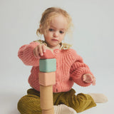 light tricot knit baby cardigan - pink sienna