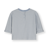 Baby L/S Pocket Tee GOTS - Stone Gray/Cream