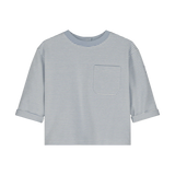 Baby L/S Pocket Tee GOTS - Stone Gray/Cream