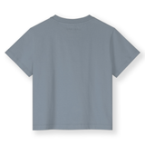 Oversized Tee w/ Logo GOTS - Stone Gray/Melon