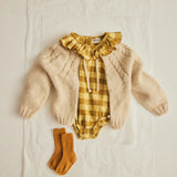 tricot knit baby cardigan - ivory
