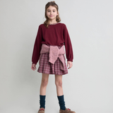 TARTAN SKIRT POMEGRANATE