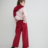 SOFT VELOUR GIRLY PANTS POMEGRANATE