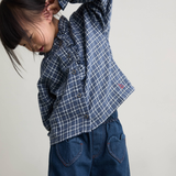 TARTAN BLOUSE NAVY