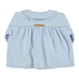 Peter pan collar blouse | Light blue soft denim