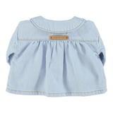 Peter pan collar blouse | Light blue soft denim