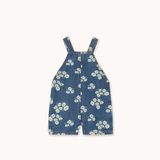 BLOSSOMS DENIM SHORT DUNGAREE *medium wash denim*
