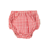 baby bloomers | red & ecru checkered