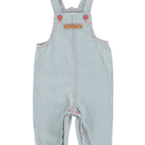 baby dungarees | ecru w/ indigo stripes