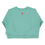 sweatshirt | turquoise w/ "peace" print