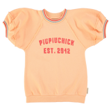 sweatshirt dress | peach "piupiuchick" print