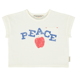 t'shirt |ecru w/ "peace" print