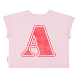 t'shirt | lilac w/ "A" print