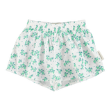 shorts | ecru w/ green flowers allover