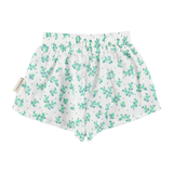 shorts | ecru w/ green flowers allover