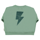 Sweatshirt | Green w/ "rock & roll" print