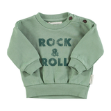 Sweatshirt | Green w/ "rock & roll" print