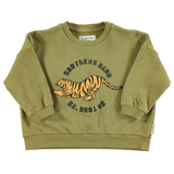 Sweatshirt | Olive green w/ tiger print